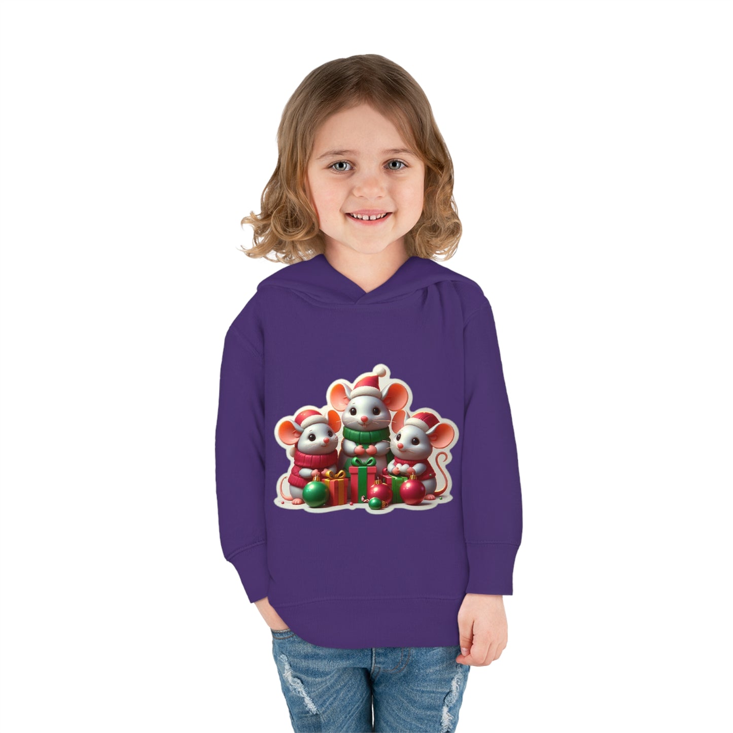 Christmas Mice Toddler Pullover Fleece Hoodie
