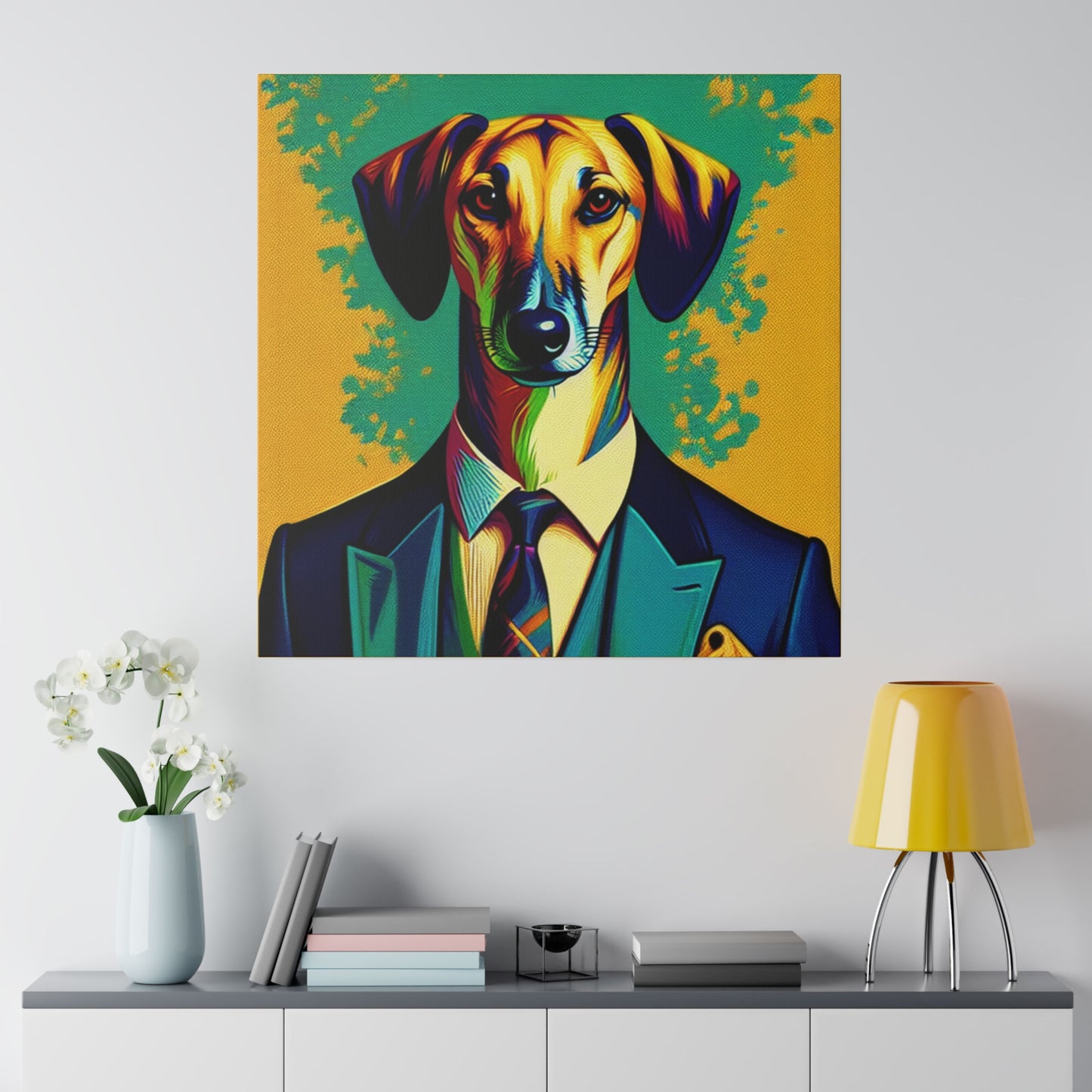 Mr Lurcher Square Matte Canvas, Stretched, 0.75"