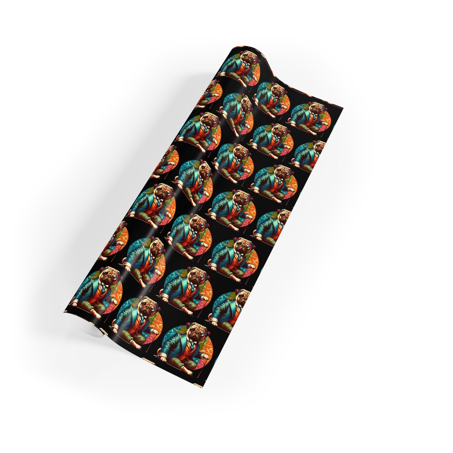 Mr Pug Gift Wrapping Paper Rolls, 1pc