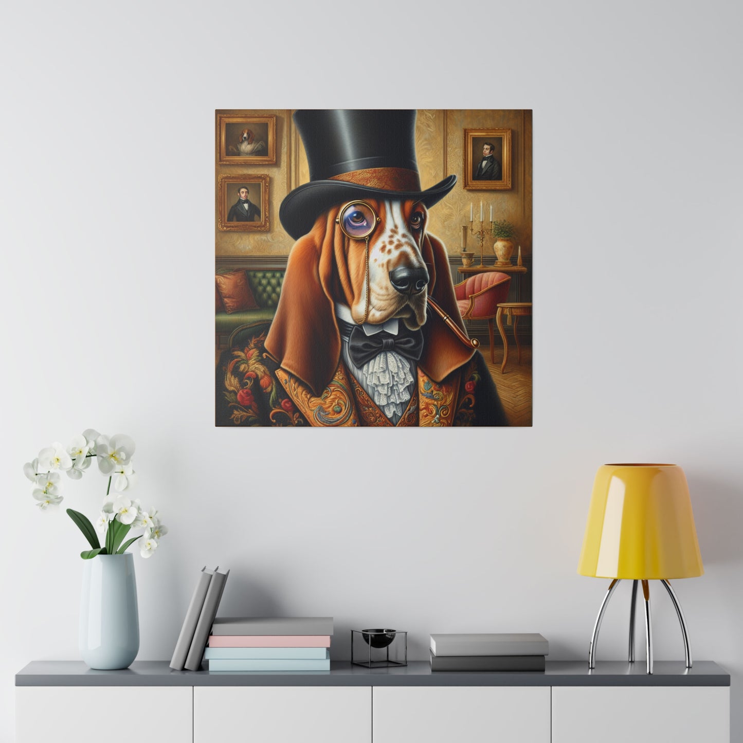 Mr Basset Hound Matte Canvas, Stretched, 0.75"