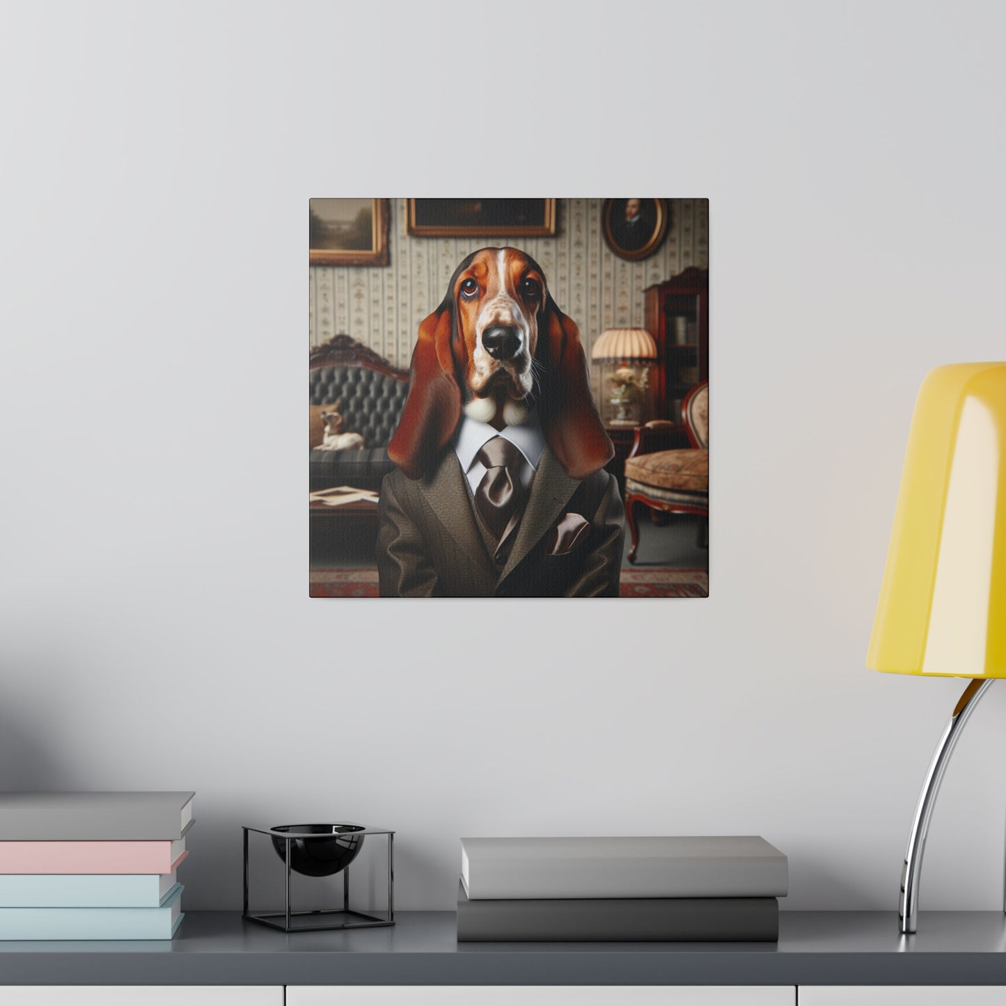 Mr Basset Hound Matte Canvas, Stretched, 0.75"