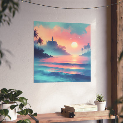 Beach Sunset F Vertical Posters