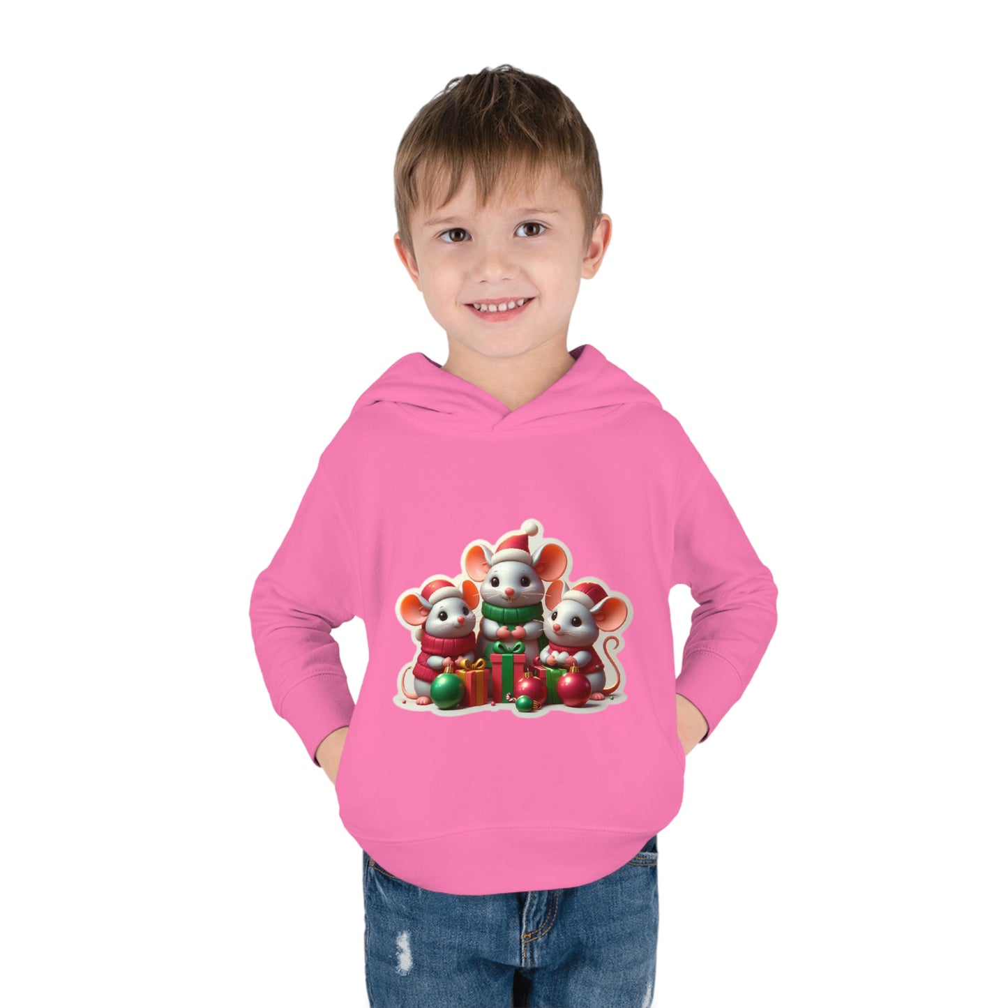 Christmas Mice Toddler Pullover Fleece Hoodie