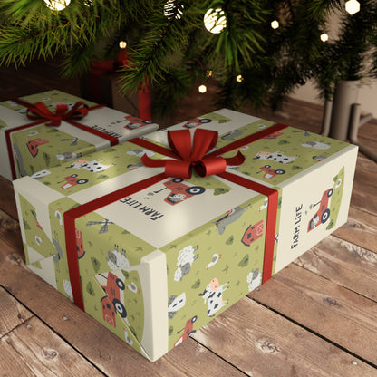 Farm Life Gift Wrapping Paper Sheets, 1pc