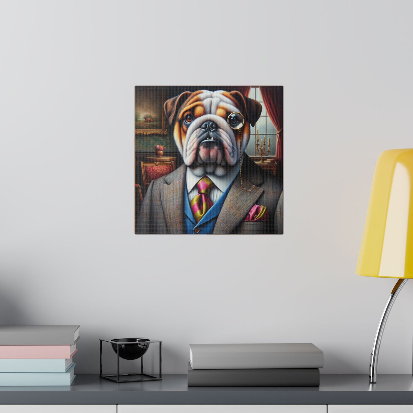 Mr British Bulldog Matte Canvas, Stretched, 0.75"