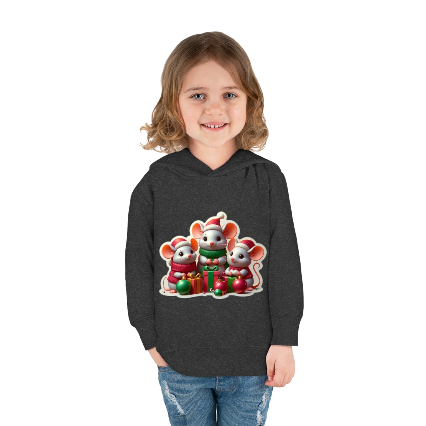 Christmas Mice Toddler Pullover Fleece Hoodie