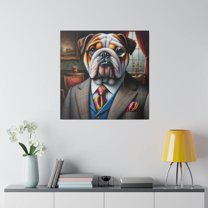 Mr British Bulldog Matte Canvas, Stretched, 0.75"