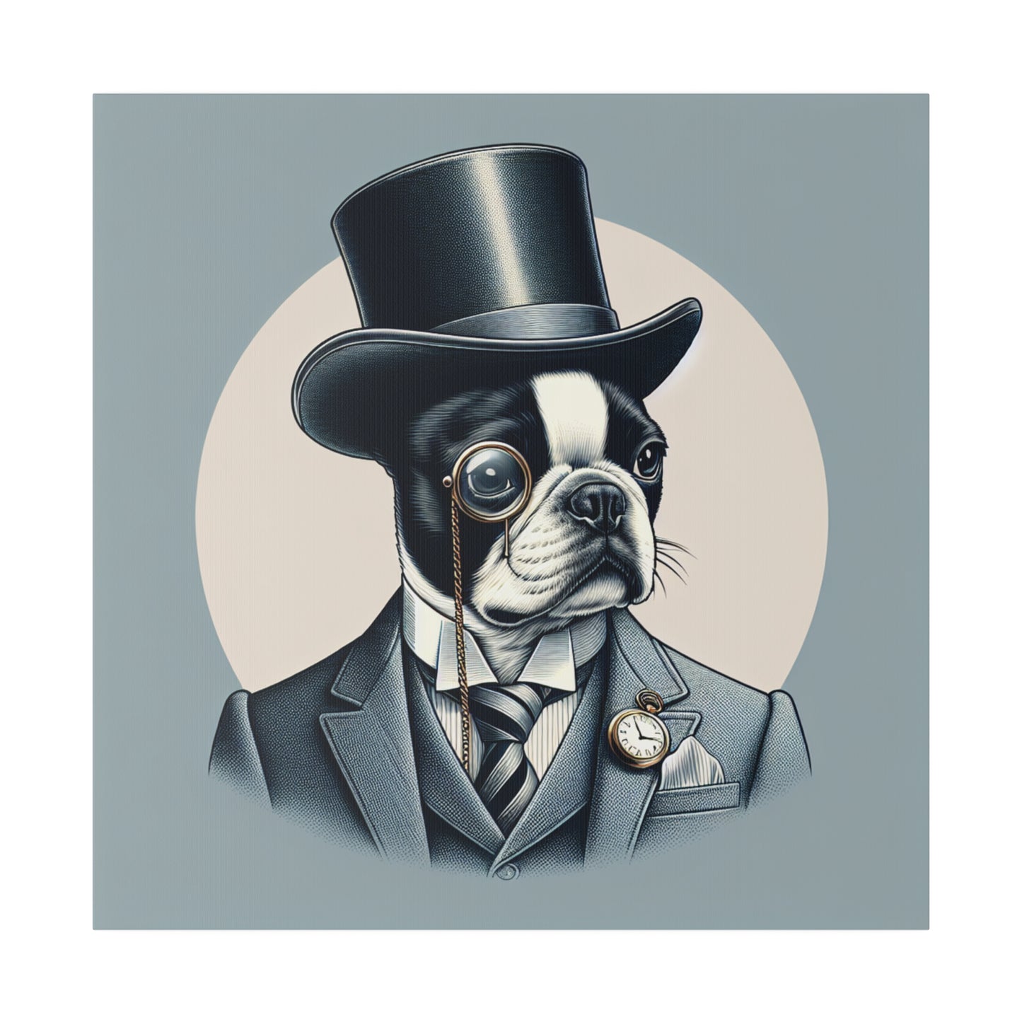 Mr Boston Terrier Matte Canvas, Stretched, 0.75"