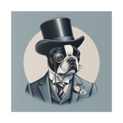 Mr Boston Terrier Matte Canvas, Stretched, 0.75"