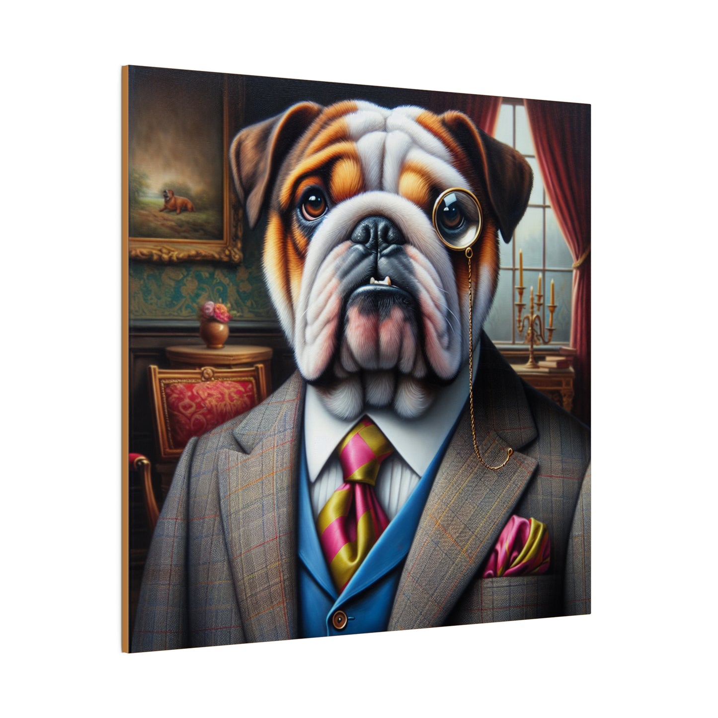 Mr British Bulldog Matte Canvas, Stretched, 0.75"