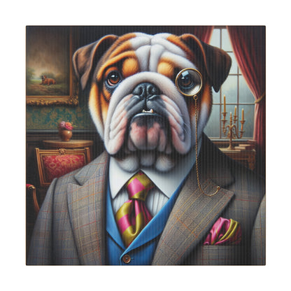Mr British Bulldog Matte Canvas, Stretched, 0.75"