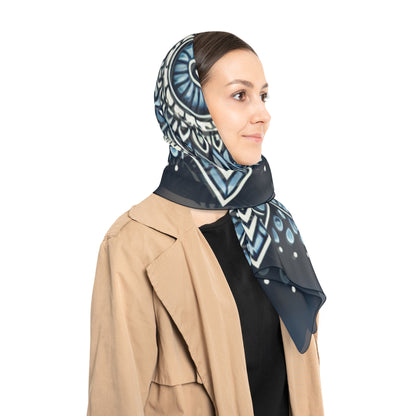Blue Poly/Chiffon or Poly/Voile Scarf