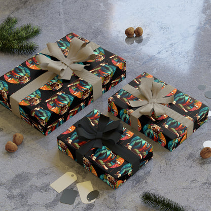 Mr Pug Gift Wrapping Paper Rolls, 1pc