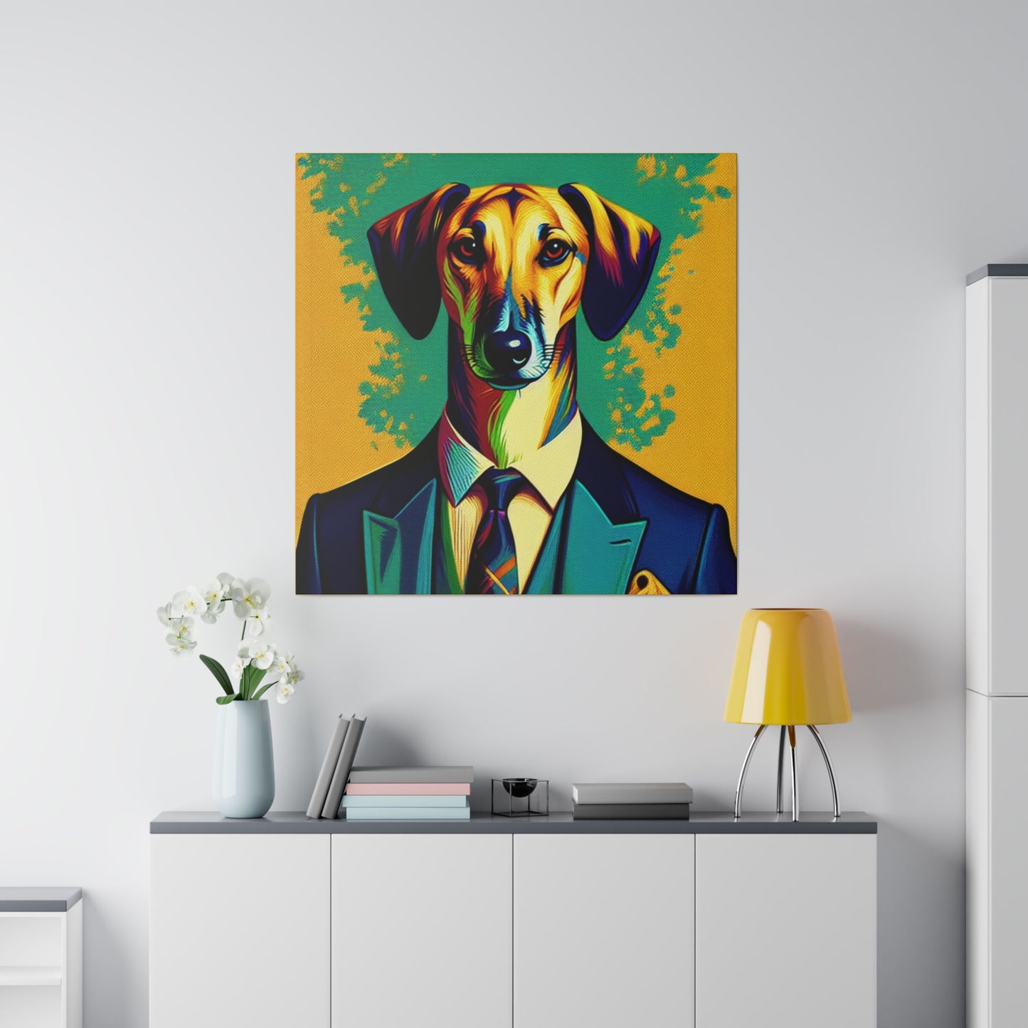 Mr Lurcher Square Matte Canvas, Stretched, 0.75"