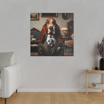 Mr Basset Hound Matte Canvas, Stretched, 0.75"