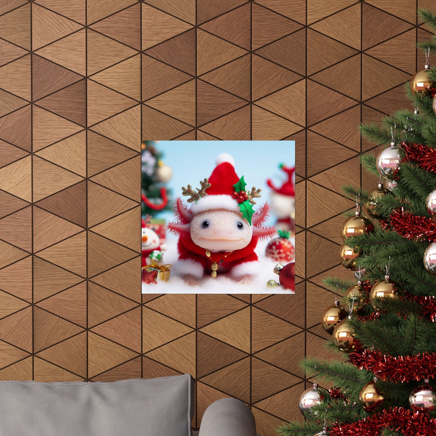 Axolotl Christmas Poster