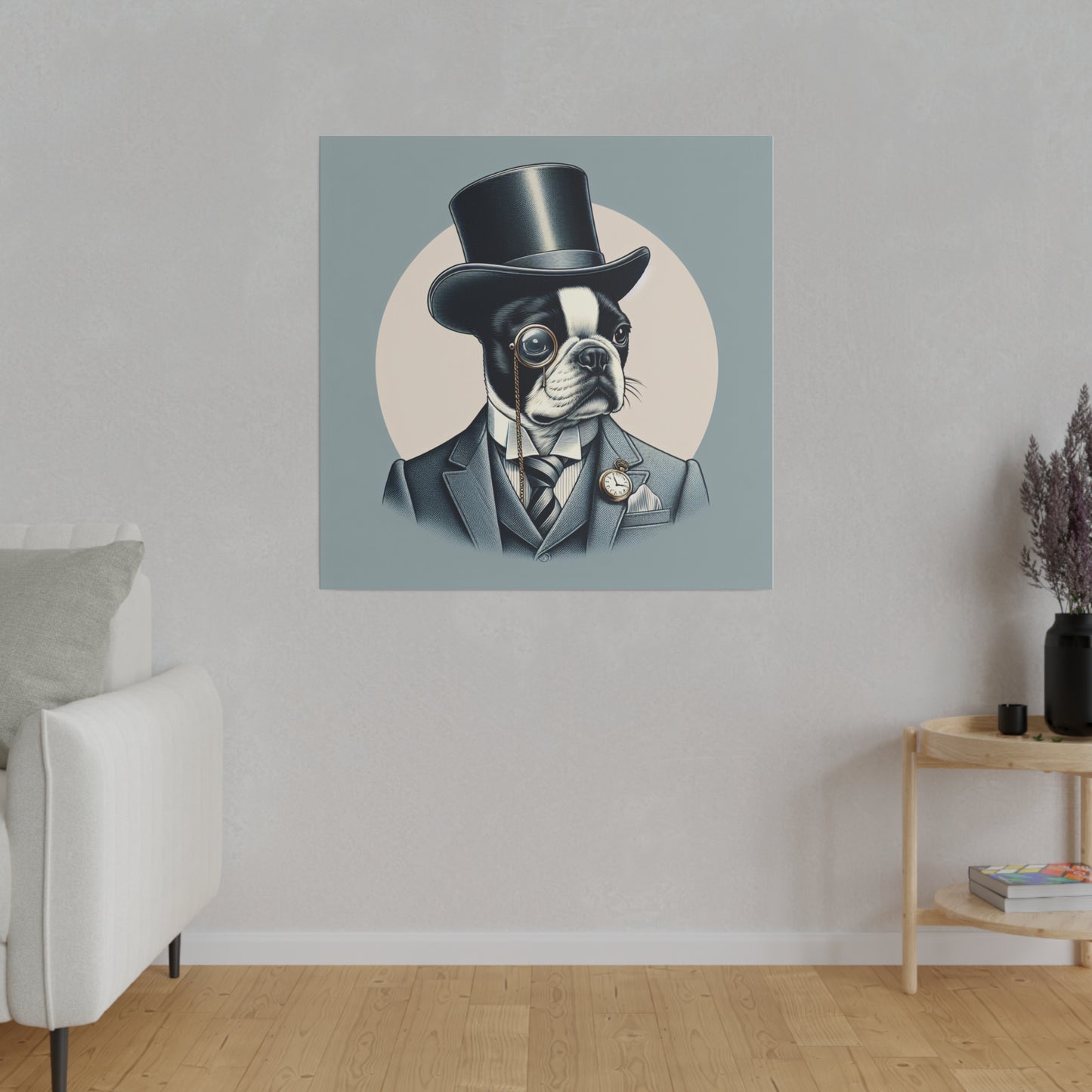 Mr Boston Terrier Matte Canvas, Stretched, 0.75"