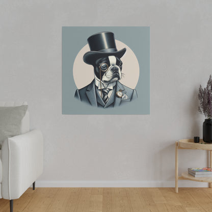 Mr Boston Terrier Matte Canvas, Stretched, 0.75"
