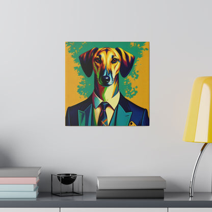 Mr Lurcher Square Matte Canvas, Stretched, 0.75"