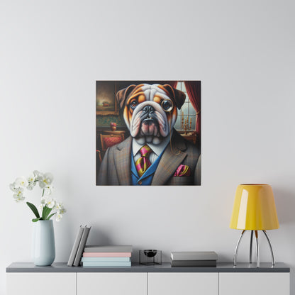Mr British Bulldog Matte Canvas, Stretched, 0.75"