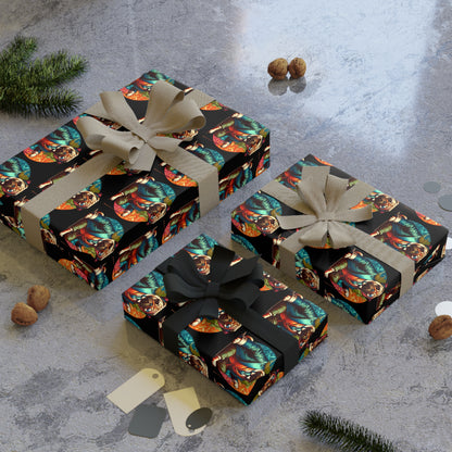 Mr Pug Gift Wrapping Paper Rolls, 1pc