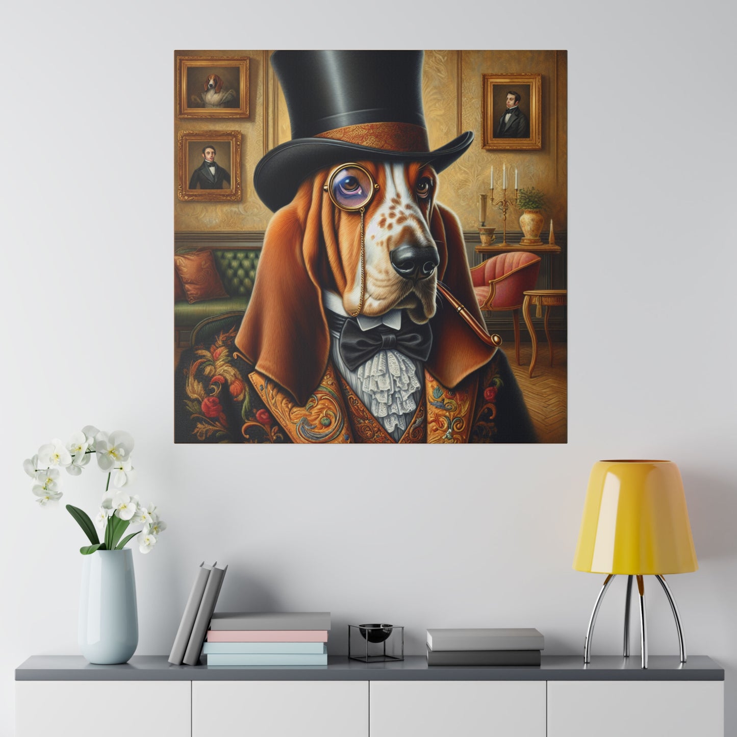 Mr Basset Hound Matte Canvas, Stretched, 0.75"