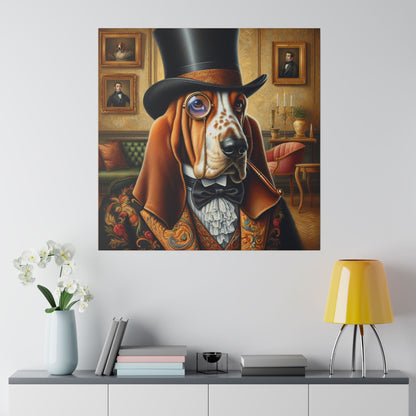 Mr Basset Hound Matte Canvas, Stretched, 0.75"