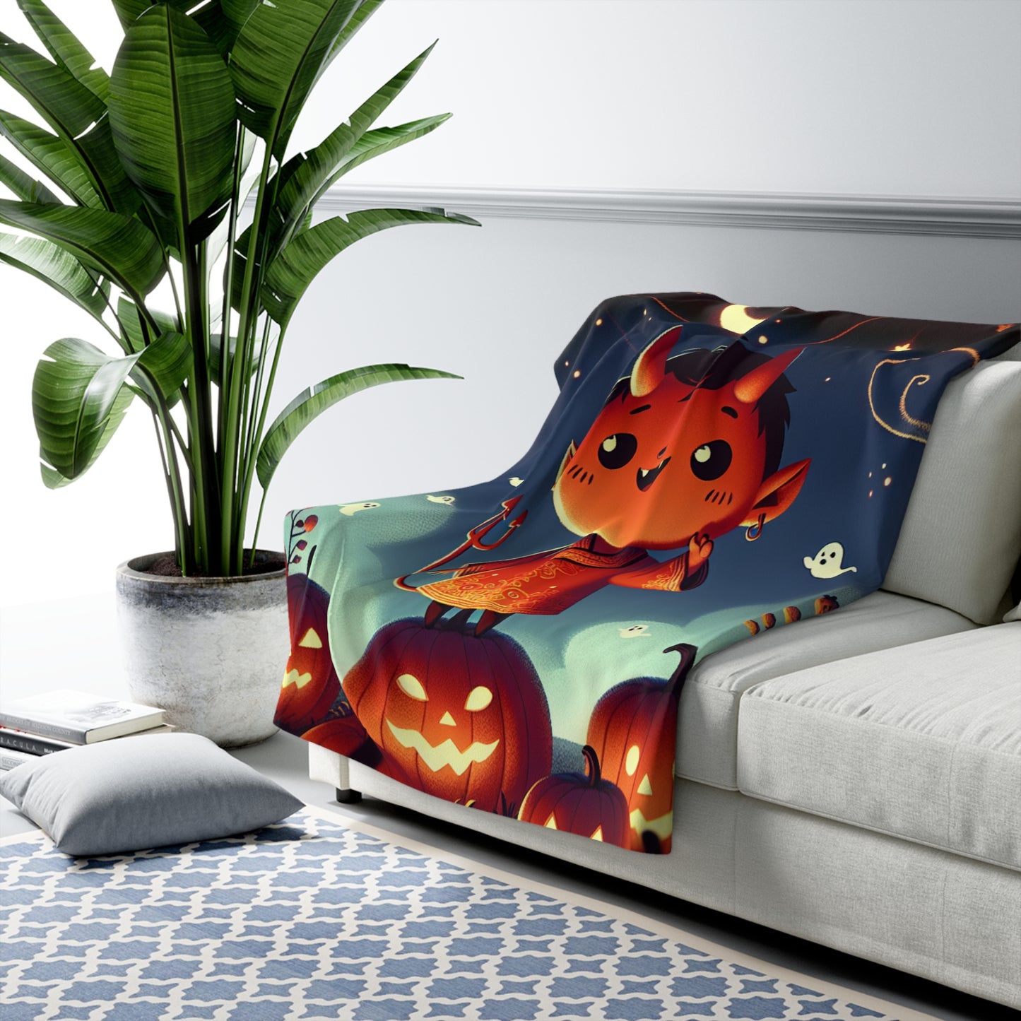 Little Devil Halloween Collection Sherpa Fleece Blanket