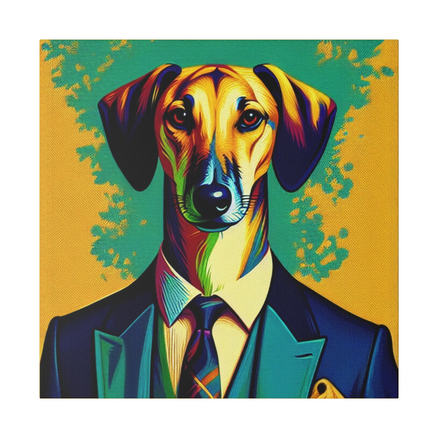 Mr Lurcher Square Matte Canvas, Stretched, 0.75"