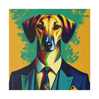 Mr Lurcher Square Matte Canvas, Stretched, 0.75"